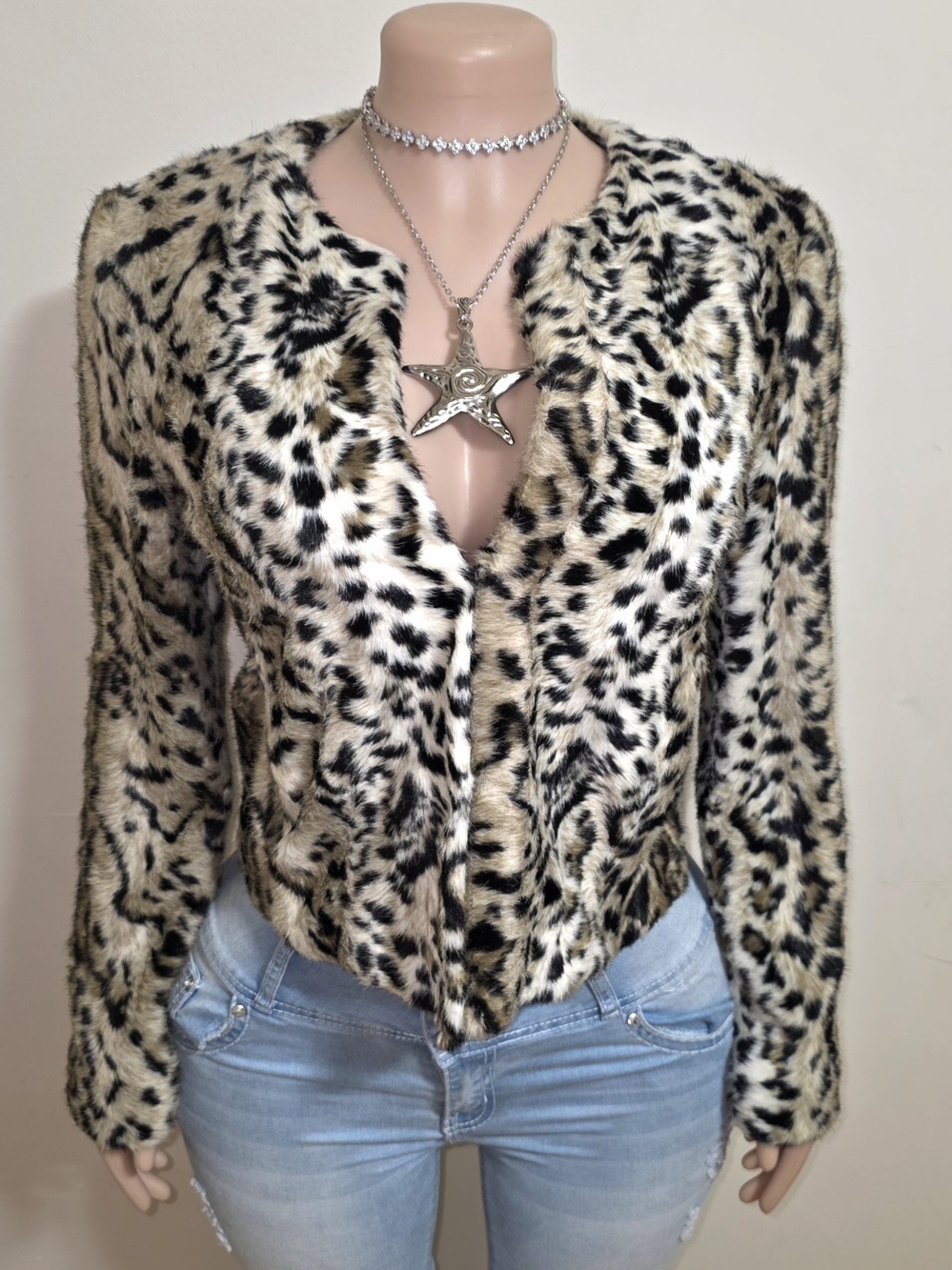 ☆Express Leopard Print Fur Jacket - Black, Cream, Brown☆
